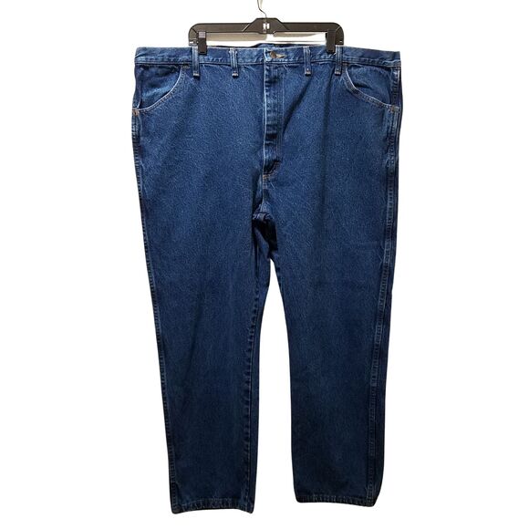 Wrangler Rustler Jeans Men’s 48x30 Blue Straight Leg Heavyweight Denim - Picture 1 of 4